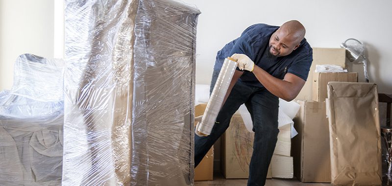 application of Stretch Pallet film